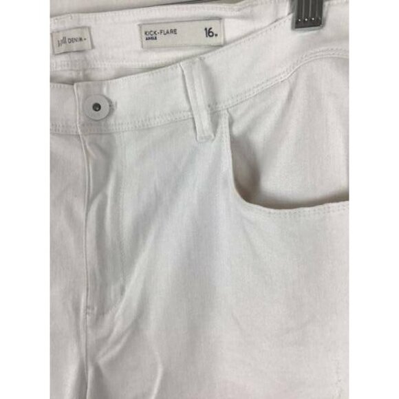 J JILL Denim Jean 16 White Kick Flare High Rise - Picture 3 of 12